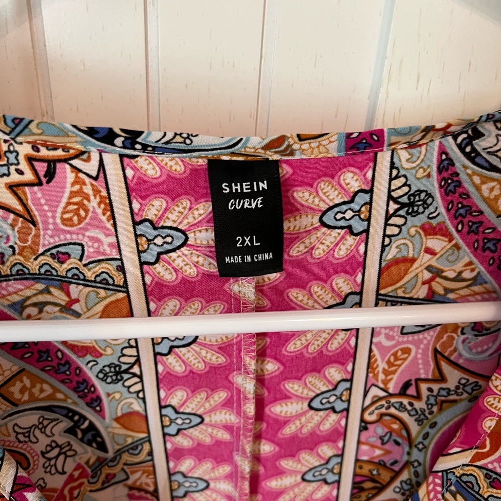SHEIN Pink and Blue Patterned Dress - Picture 4 of 6